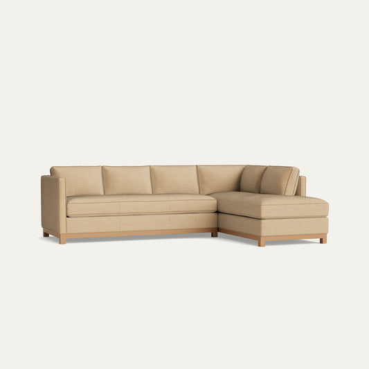 FEATURED: Shown with Right Chaise / Oak Legs / Camel Velvet Welt