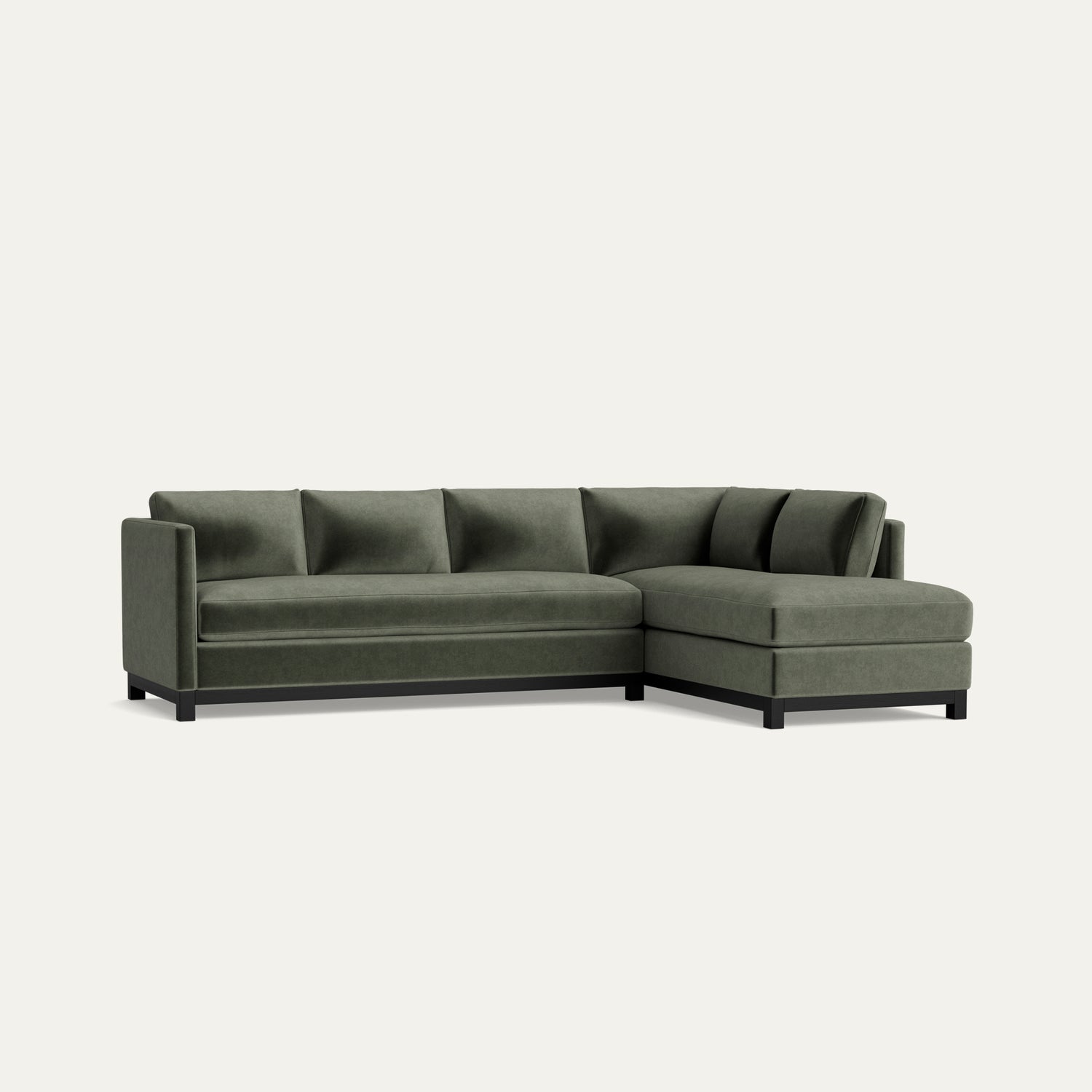 FEATURED: Shown with Right Chaise / Ebony Legs / No Welt