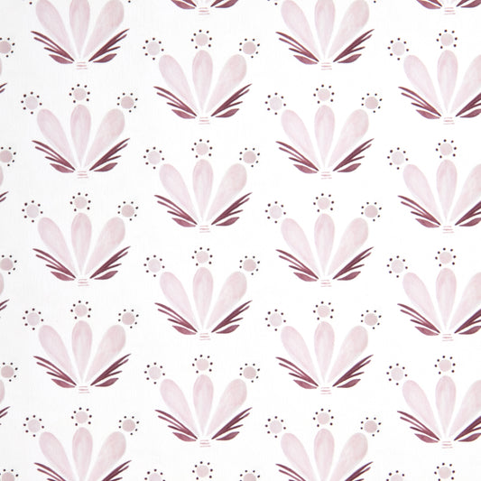 Pink & Burgundy Drop Repeat Floral Printed Wallpaper Swatch