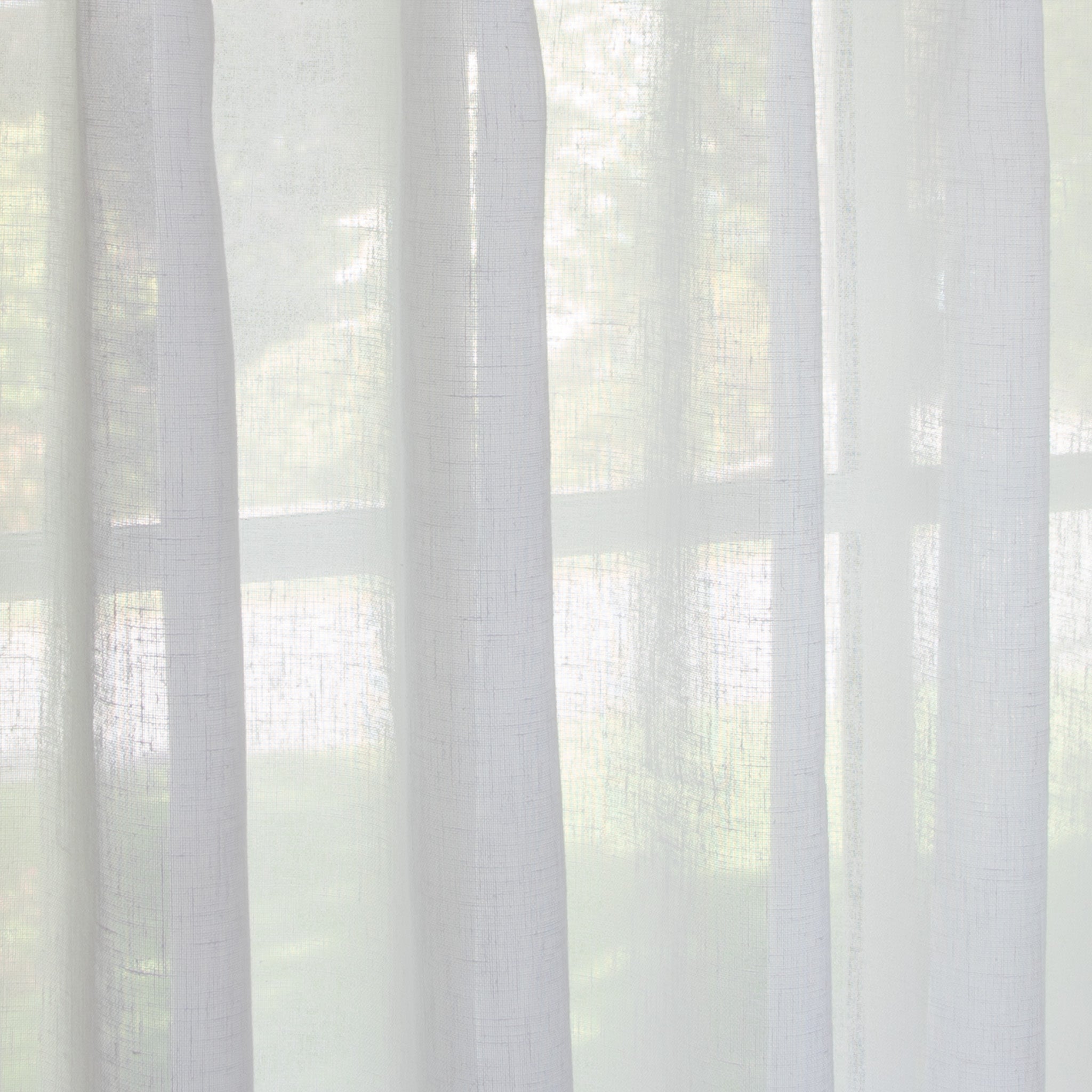 close up of sheer white curtain 