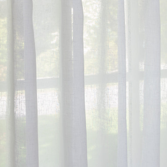 close up of sheer white curtain 