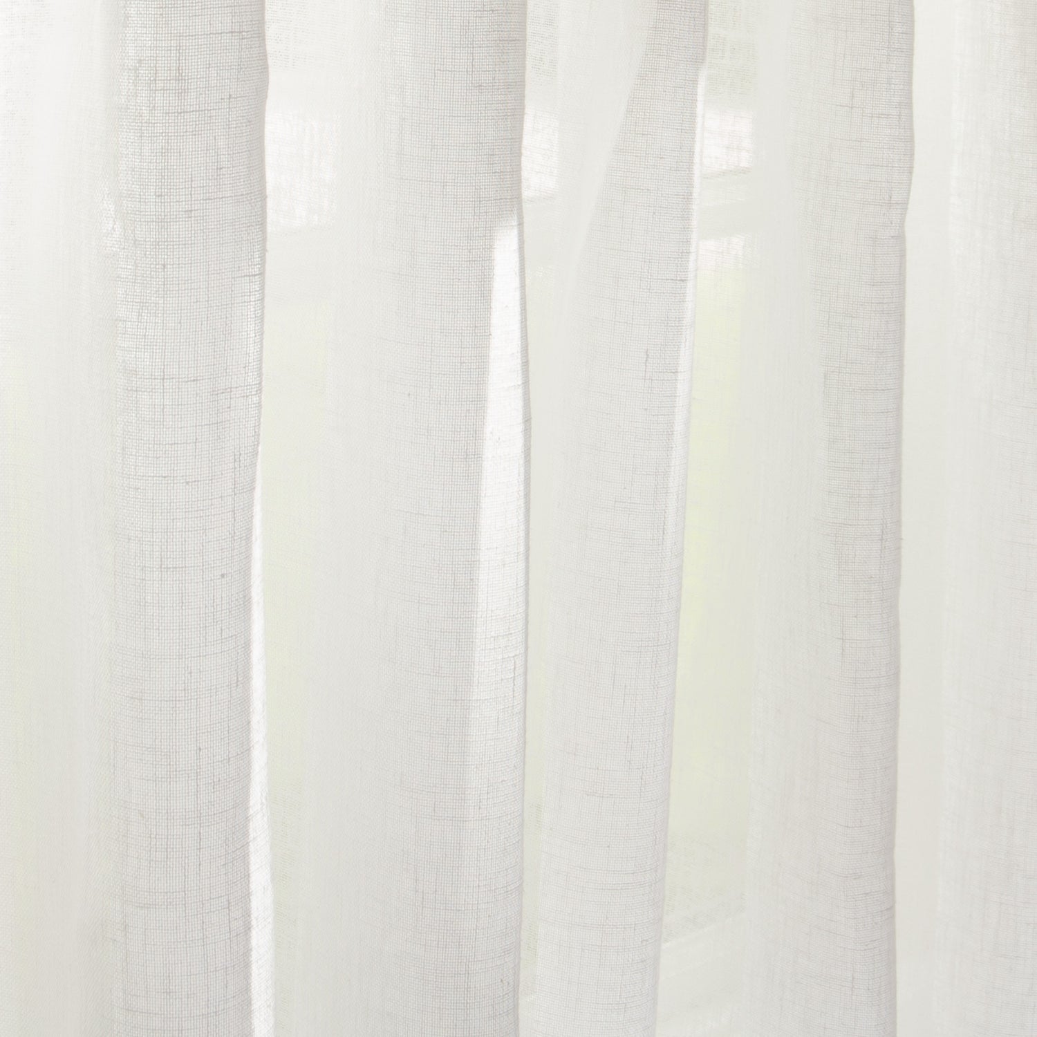 close up of Natural White Linen fabric curtain