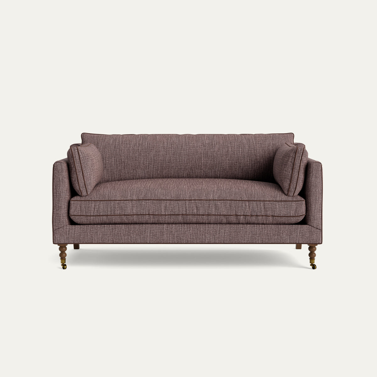 FEATURED: Shown in 71" / Tobacco Legs / Walnut Velvet Welt