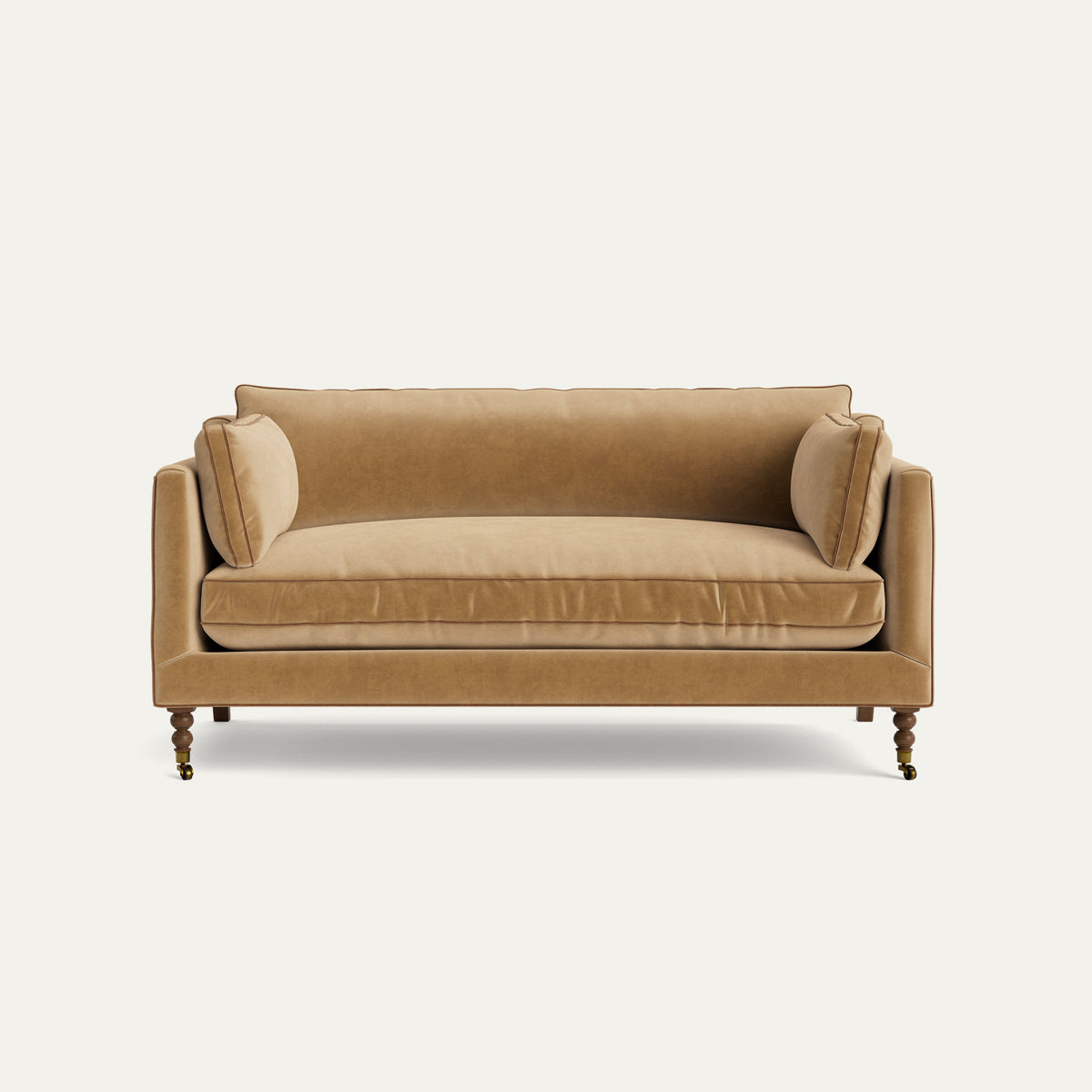 FEATURED: Shown in 71" / Tobacco Legs / Honey Velvet Welt