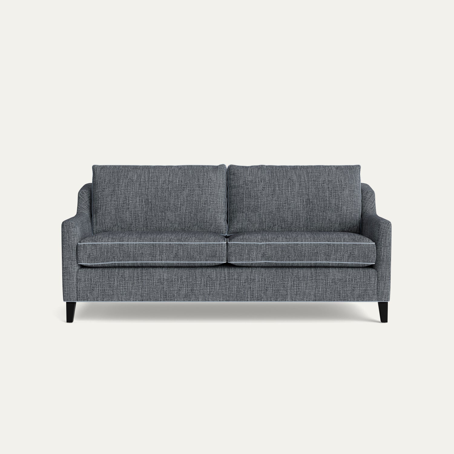 FEATURED: Shown in 75" / Ebony Legs / Sky Velvet Welt