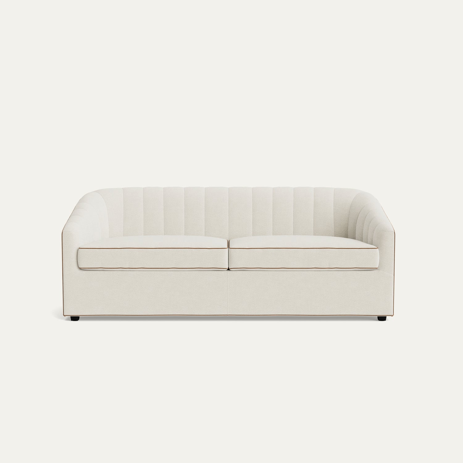 FEATURED: Shown in 85" / Cushion Seat / Channeled / Honey Velvet Welt