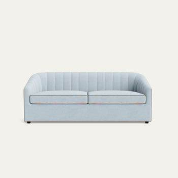FEATURED: Shown in 85" / Cushion Seat / Channeled / Honey Velvet Welt