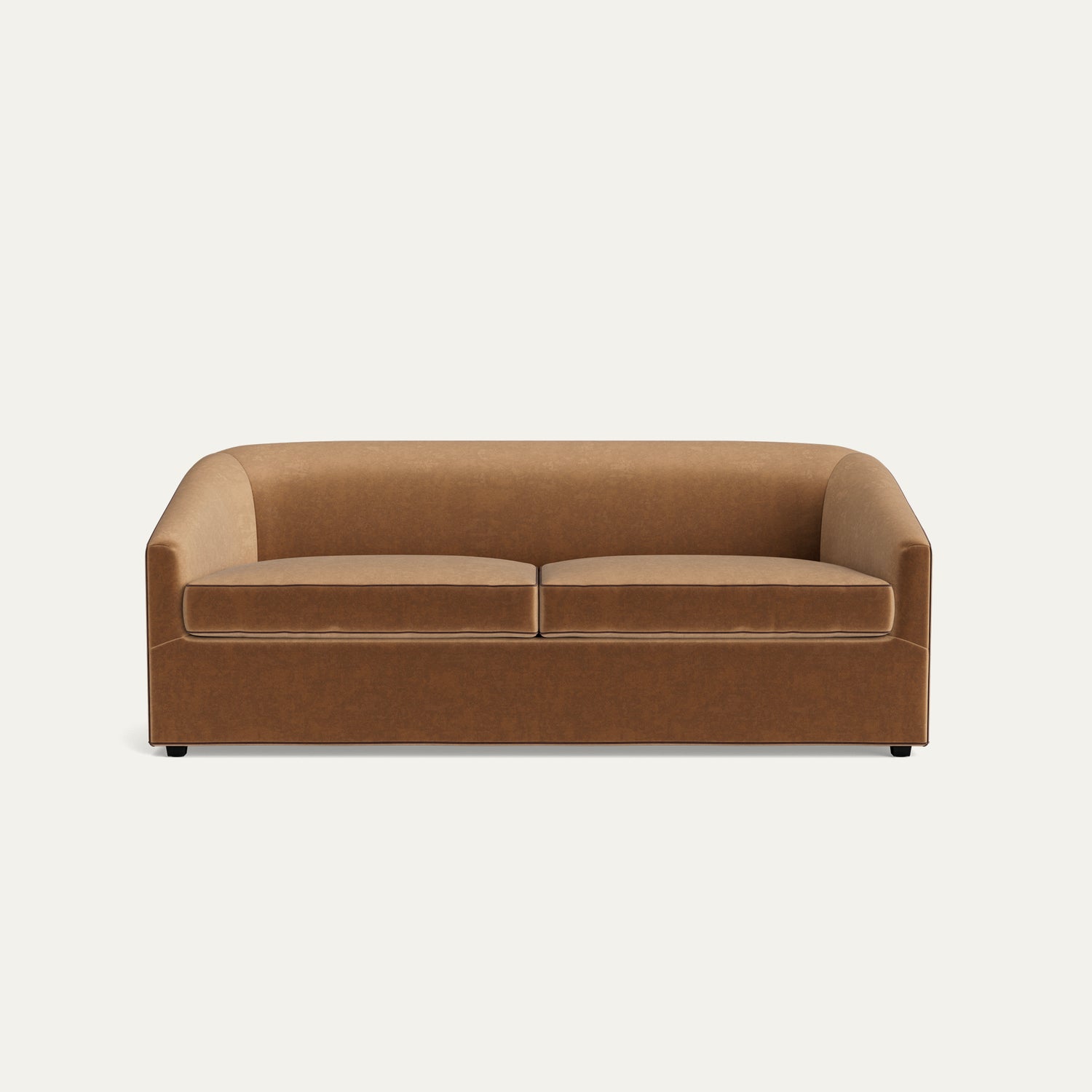 FEATURED: Shown in 85" / Cushion Seat / Flat Faced / Walnut Velvet Welt