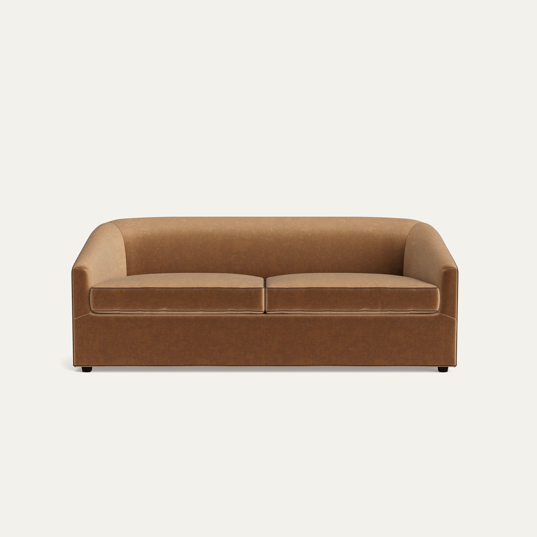 FEATURED: Shown in 85" / Cushion Seat / Flat Faced / Walnut Velvet Welt