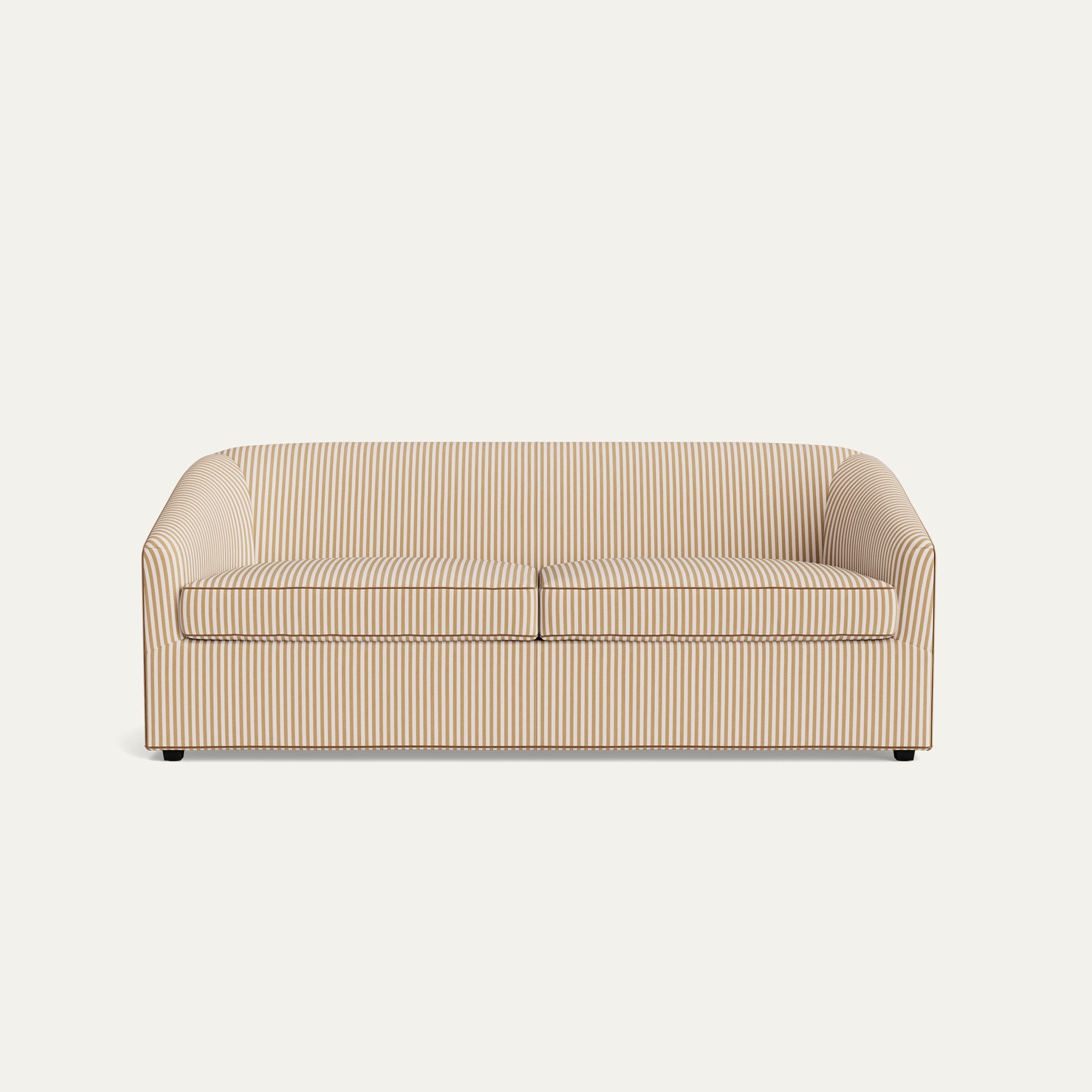 FEATURED: Shown in 85" / Cushion Seat / Flat Faced / Honey Velvet Welt