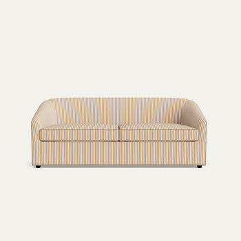 FEATURED: Shown in 85" / Cushion Seat / Flat Faced / Honey Velvet Welt