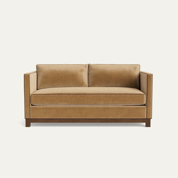FEATURED: Shown in 72" / Tobacco Legs / Walnut Velvet Welt