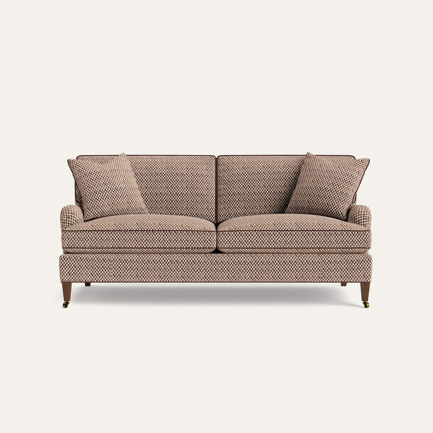FEATURED: Shown in 79" / Tapered / Tobacco / Cushion Seat / Walnut Welt