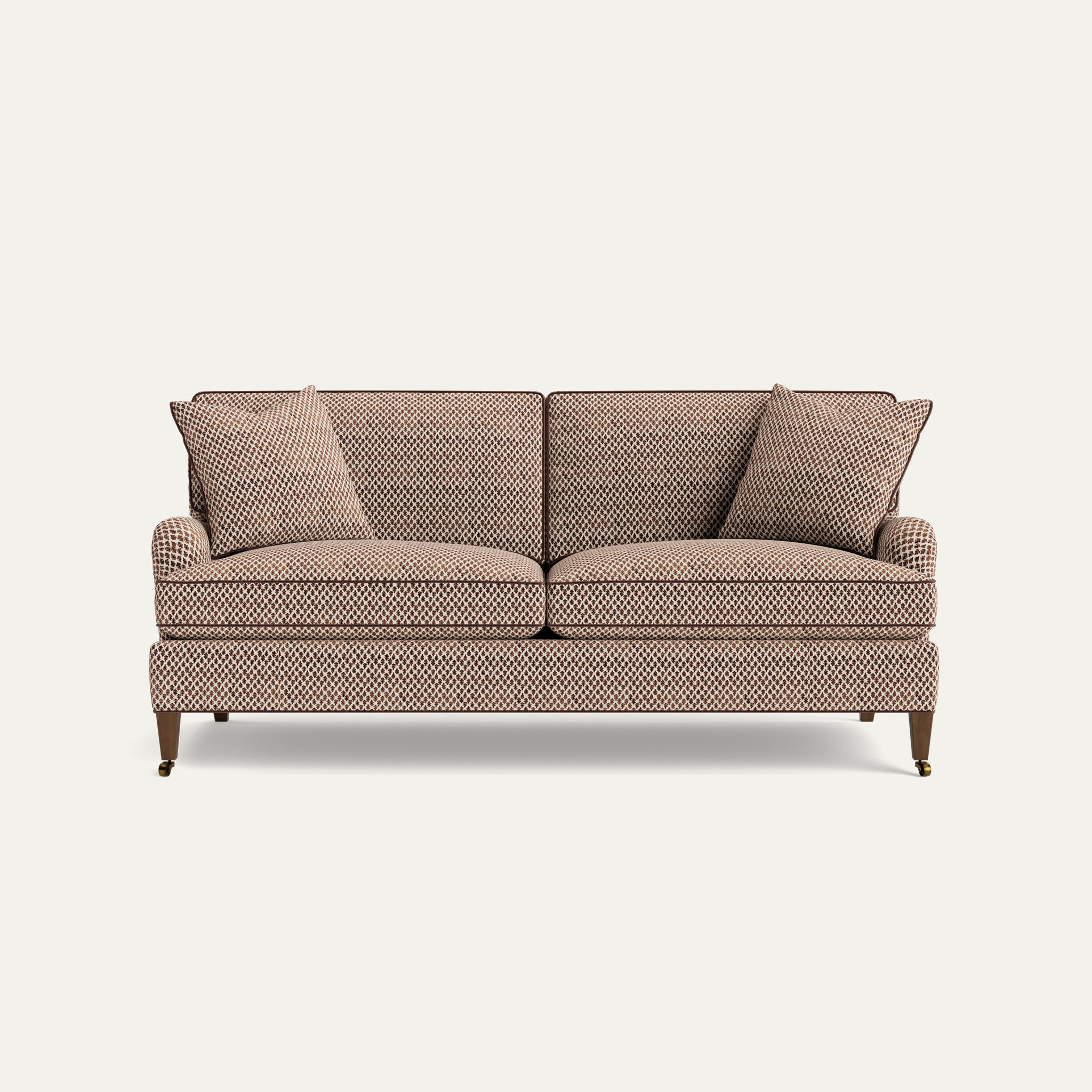 FEATURED: Shown in 79" / Tapered / Tobacco / Cushion Seat / Walnut Welt
