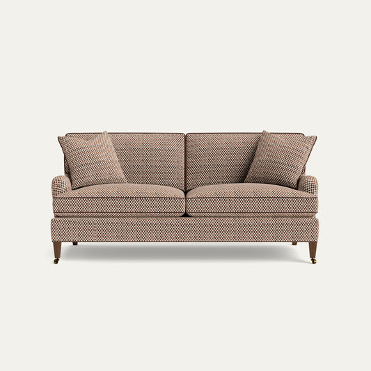 FEATURED: Shown in 79" / Tapered / Tobacco / Cushion Seat / Walnut Welt