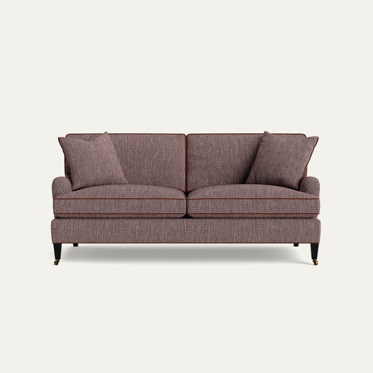 FEATURED: Shown in 79" / Tapered / Ebony / Cushion Seat / Cinnamon Welt