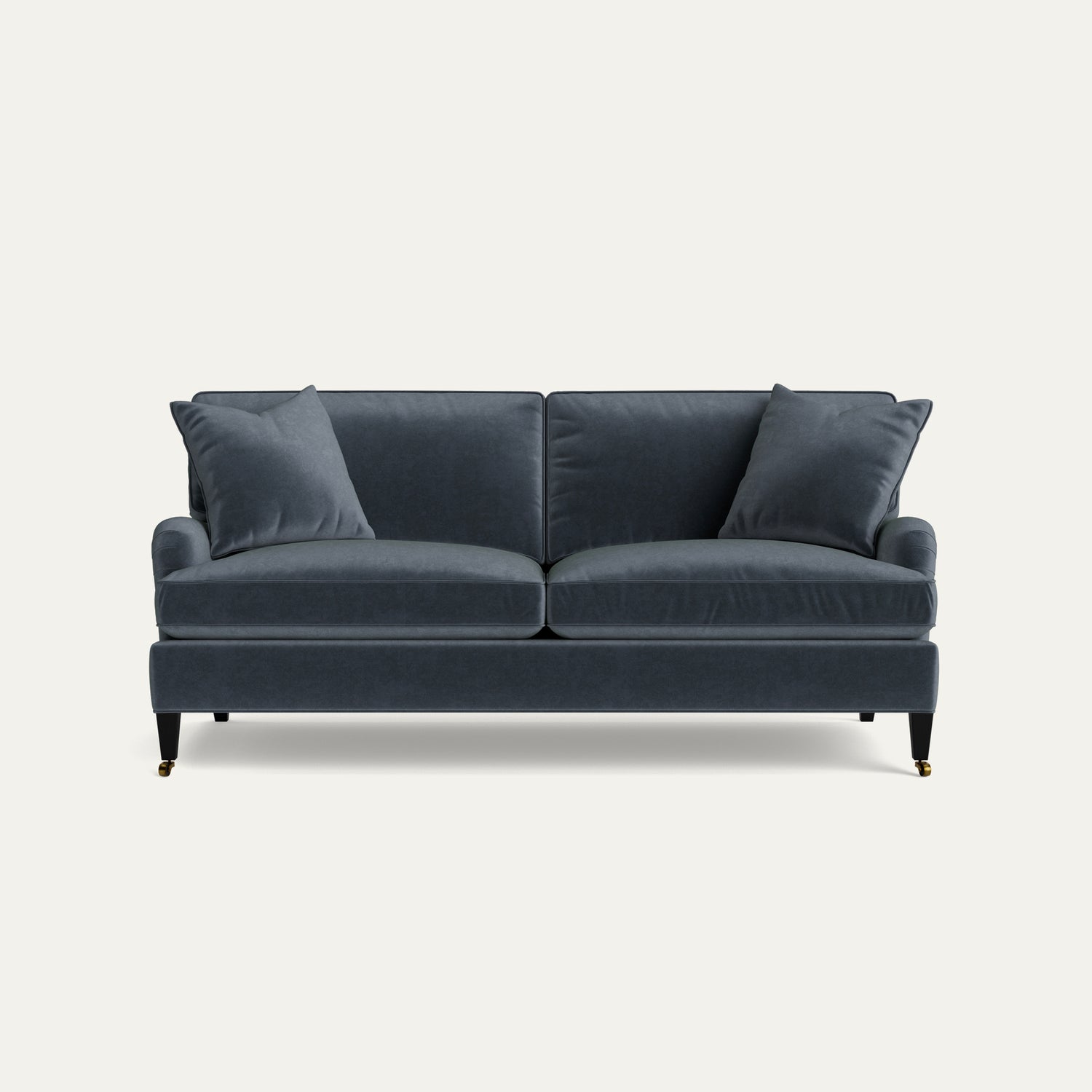 FEATURED: Shown in 79" / Tapered / Ebony / Cushion Seat / Self Welt