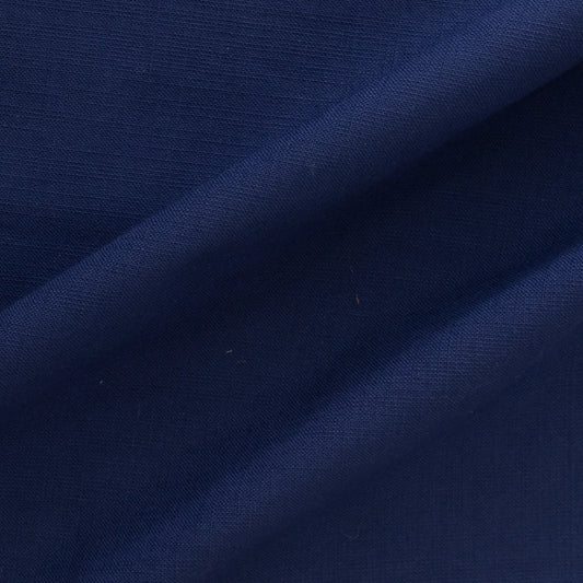 Navy Blue Cotton Fabric Close-Up