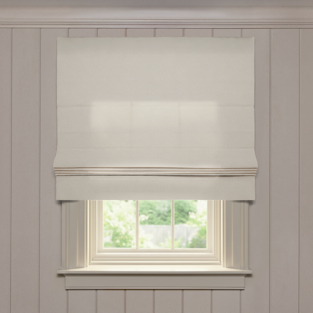  oat custom neutral linen roman shade: oat | pepper homeon white background