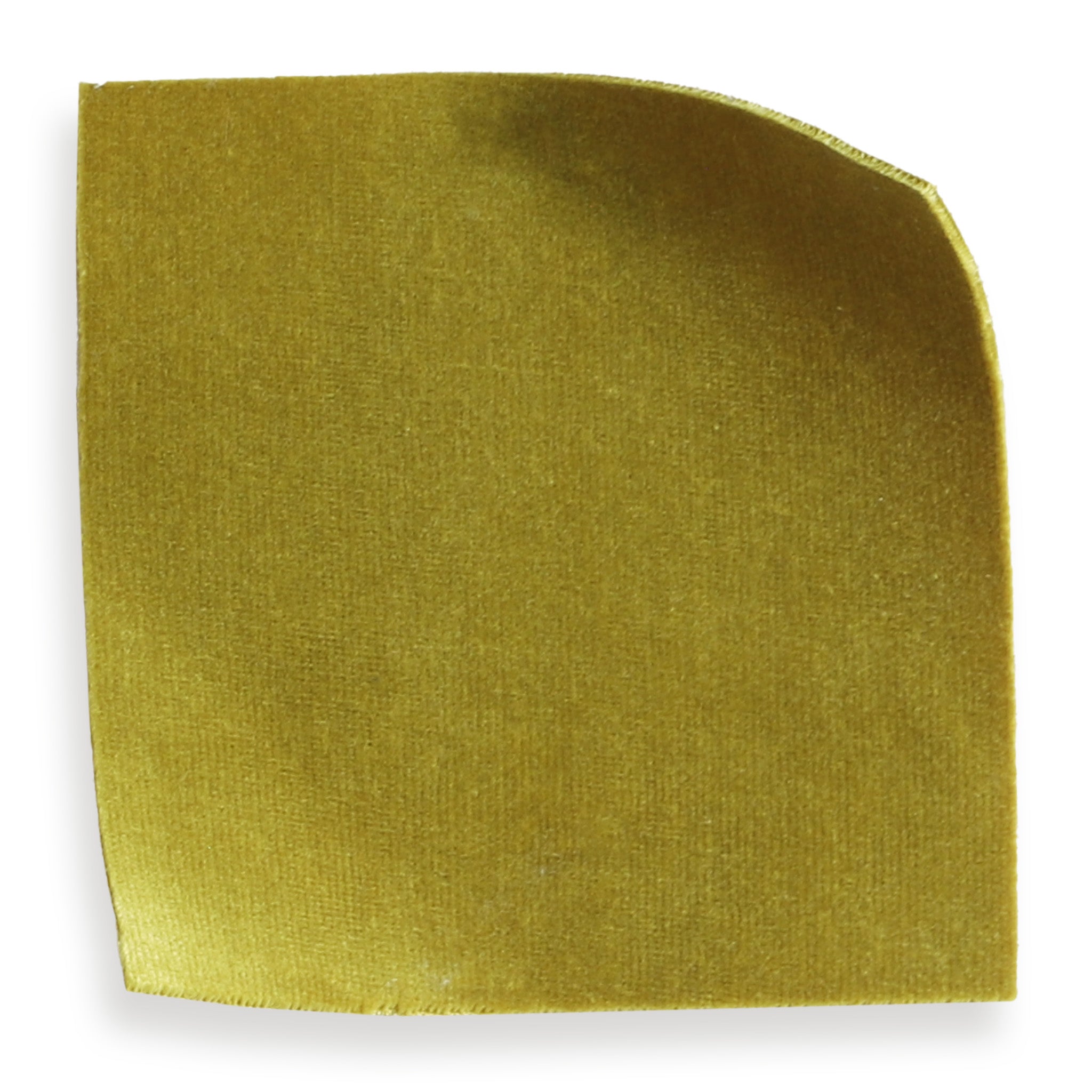 Golden chartreuse velvet fabric swatch