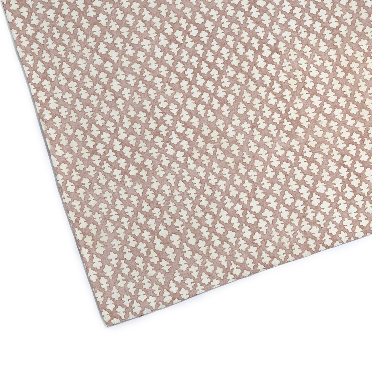 Quinn Mushroom cotton fabric with a small-scale leaf pattern in soft mushroom and cream, made-to-order quality design