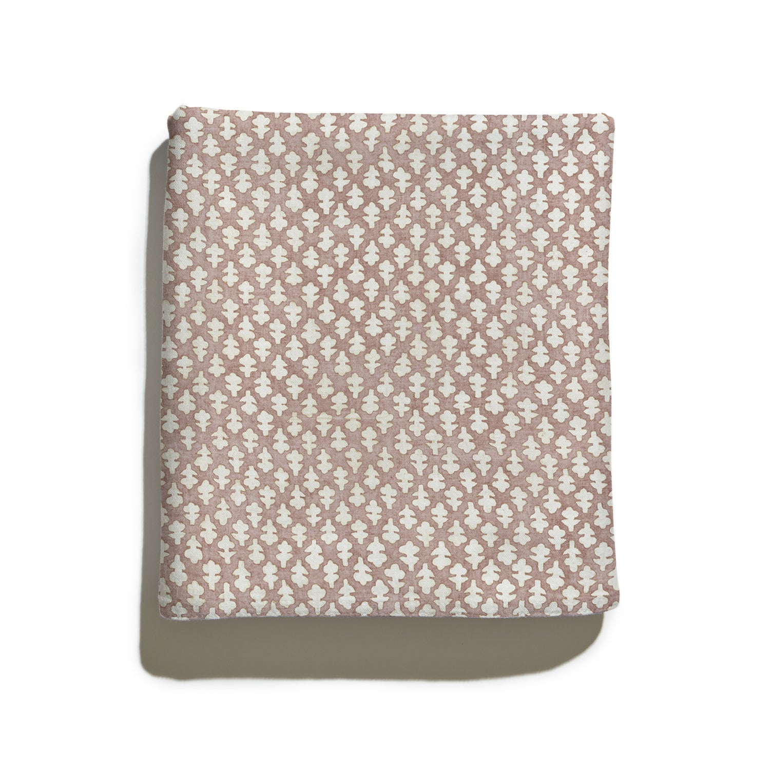 Quinn Mushroom cotton fabric with a soft geometric pattern in warm beige and cream, made-to-order quality design