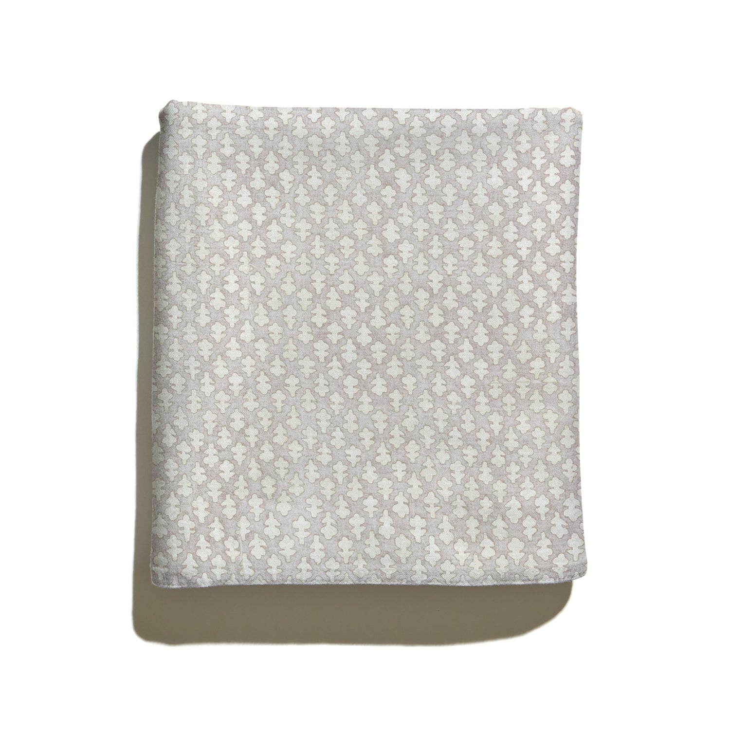 Quinn Wisteria cotton fabric with an elegant soft lilac and cream intricate floral pattern, made-to-order design