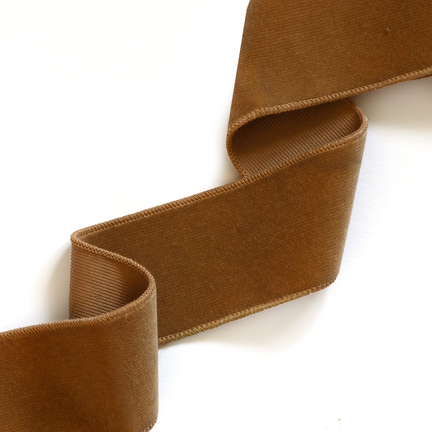 Honey Velvet trim band in warm golden brown with a soft, smooth texture for fast, customizable made-to-order accents