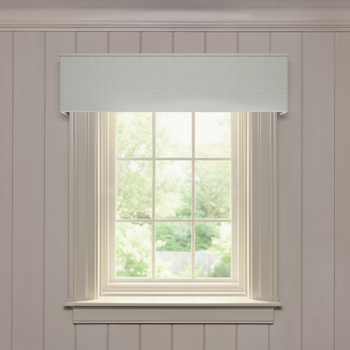 Sea Salt valance in classic performance woven fabric, custom made-to-order with short lead times, crafted in the USA quality design
