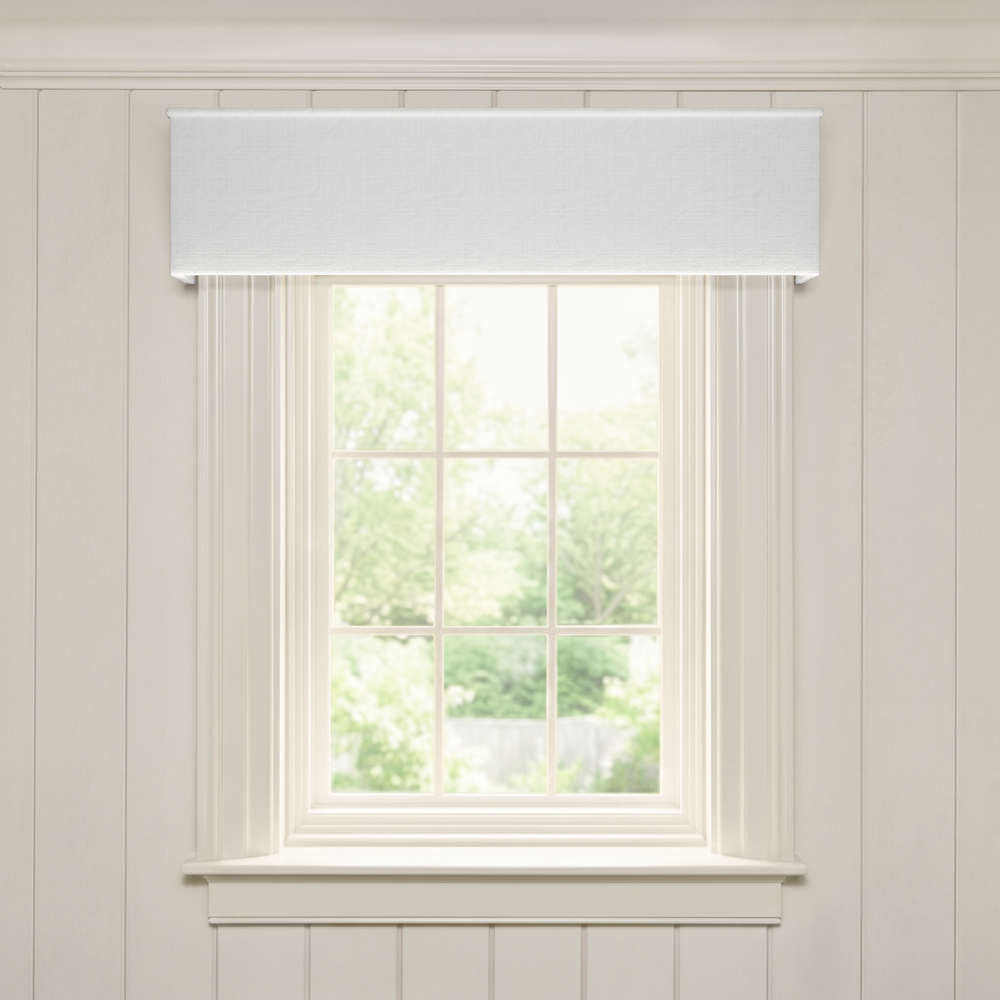 Snow Classic white window valance made to order in the USA with short lead times