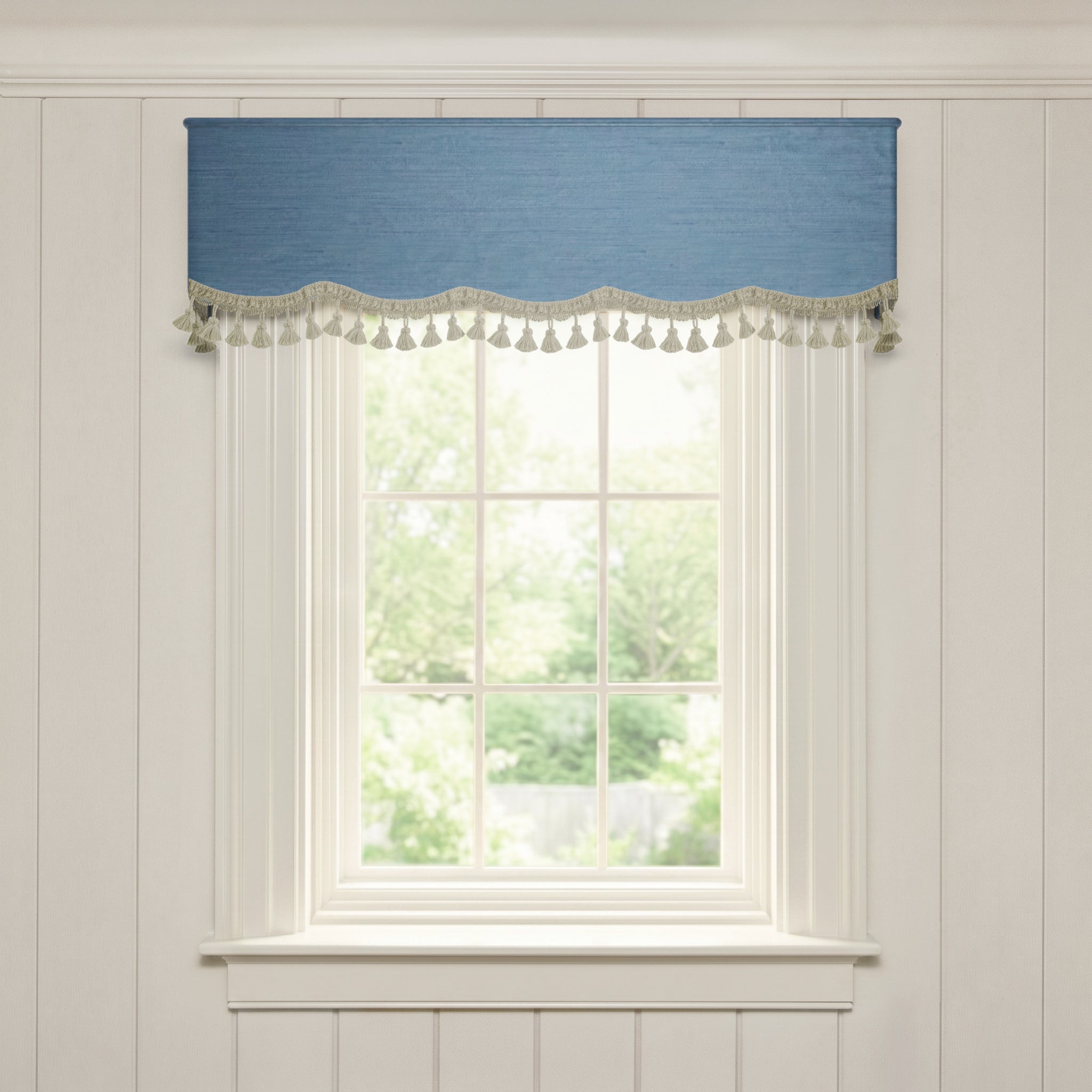 Blue Silk Valance: Aegean | Pepper Home