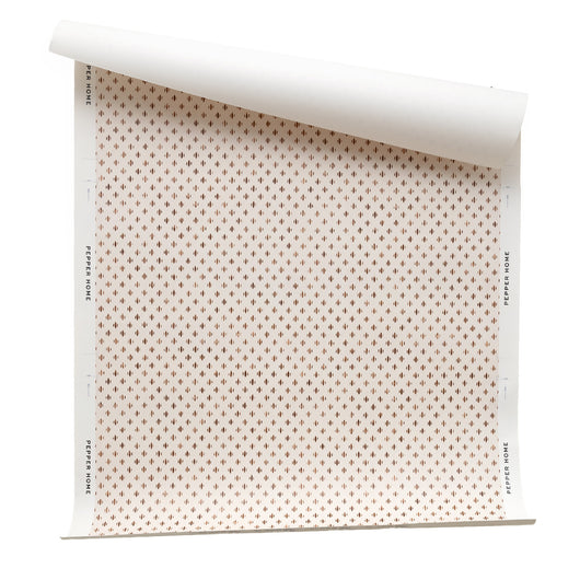 Maude Chestnut wallpaper with a delicate warm brown dot pattern on a soft cream background, customizable design.
