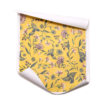 Yellow Chinoiserie Printed Wallpaper