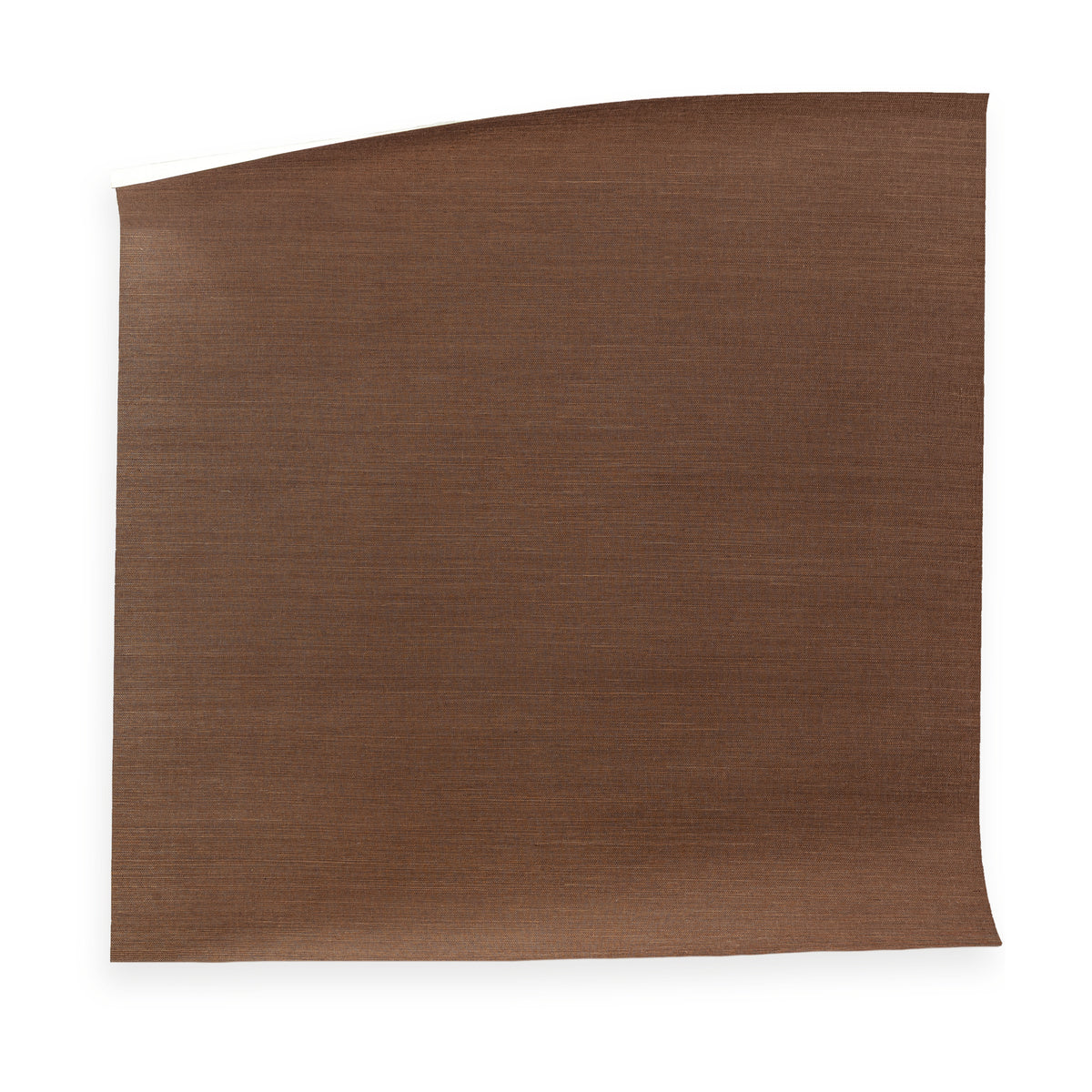 Chestnut brown wallpaper with a subtle woven texture, made to order in the USA with short lead times