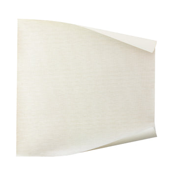 Coconut wallpaper in warm ivory with a subtle woven texture, made to order in the USA with short lead times