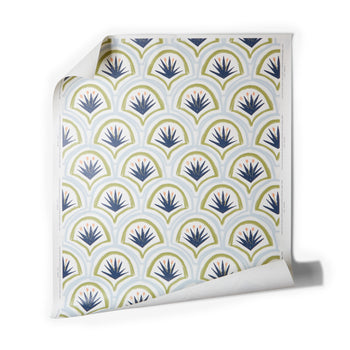 Art Deco Palm Pattern Printed Wallpaper