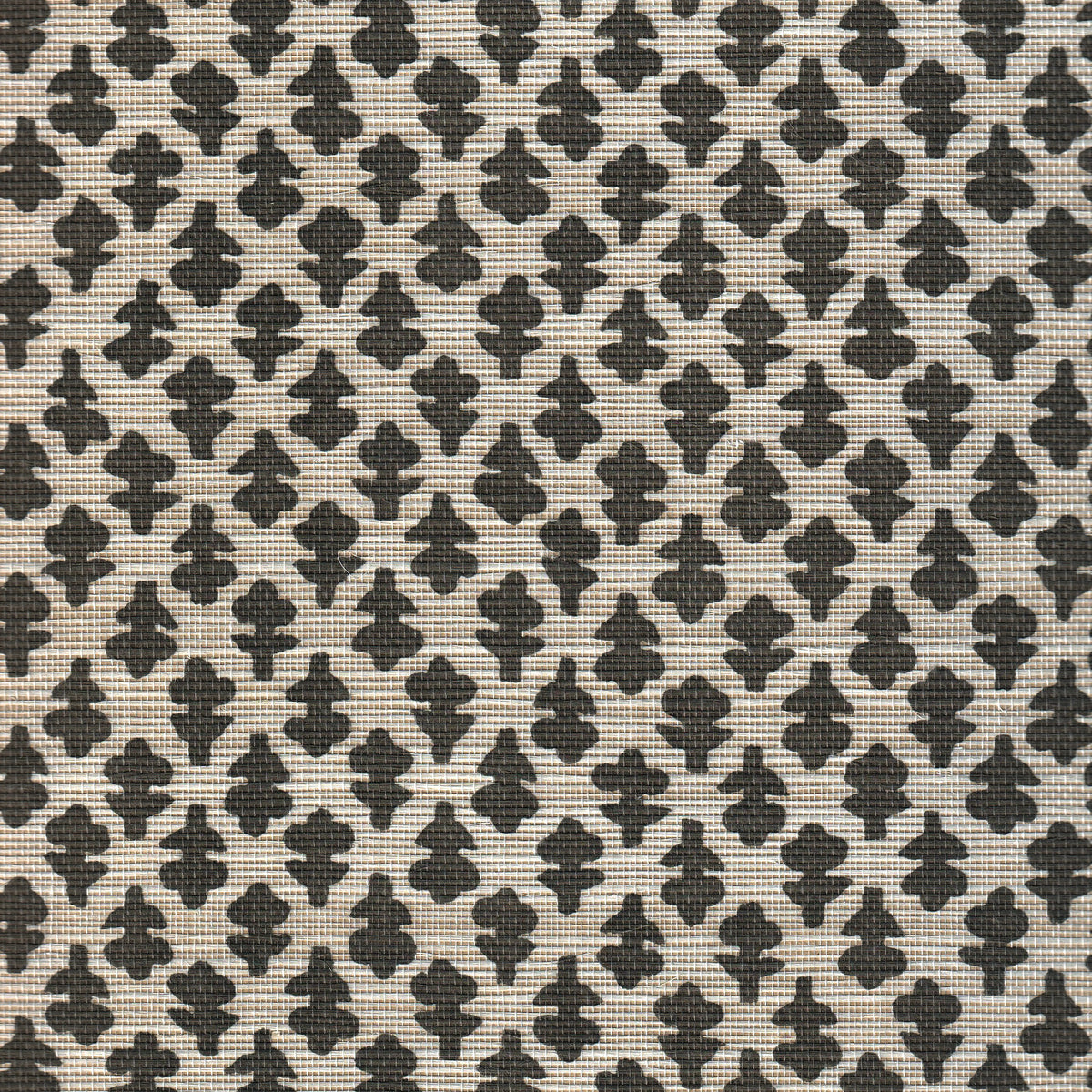 Quinn Charcoal wallpaper swatch with a repeating charcoal motif, made-to-order in the USA with short lead times