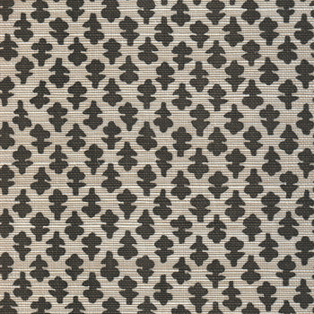 Quinn Charcoal wallpaper swatch with a repeating charcoal motif, made-to-order in the USA with short lead times