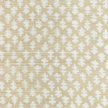 Quinn Flour wallpaper in warm ivory with a textured woven pattern, made to order in the USA with short lead times
