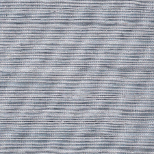 close up of Sky Blue Grasscloth Wallpaper