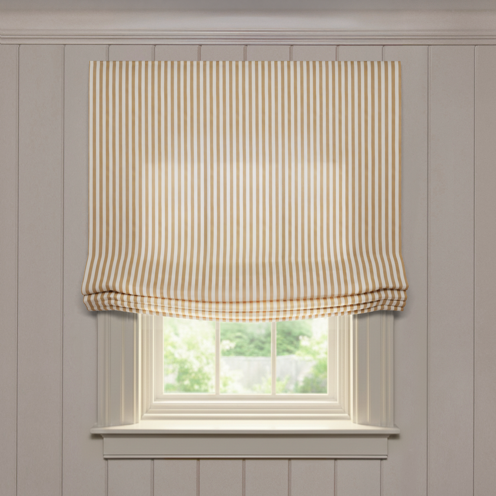  louisa camel custom striped roman shade: louisa camel | pepper homeon white background