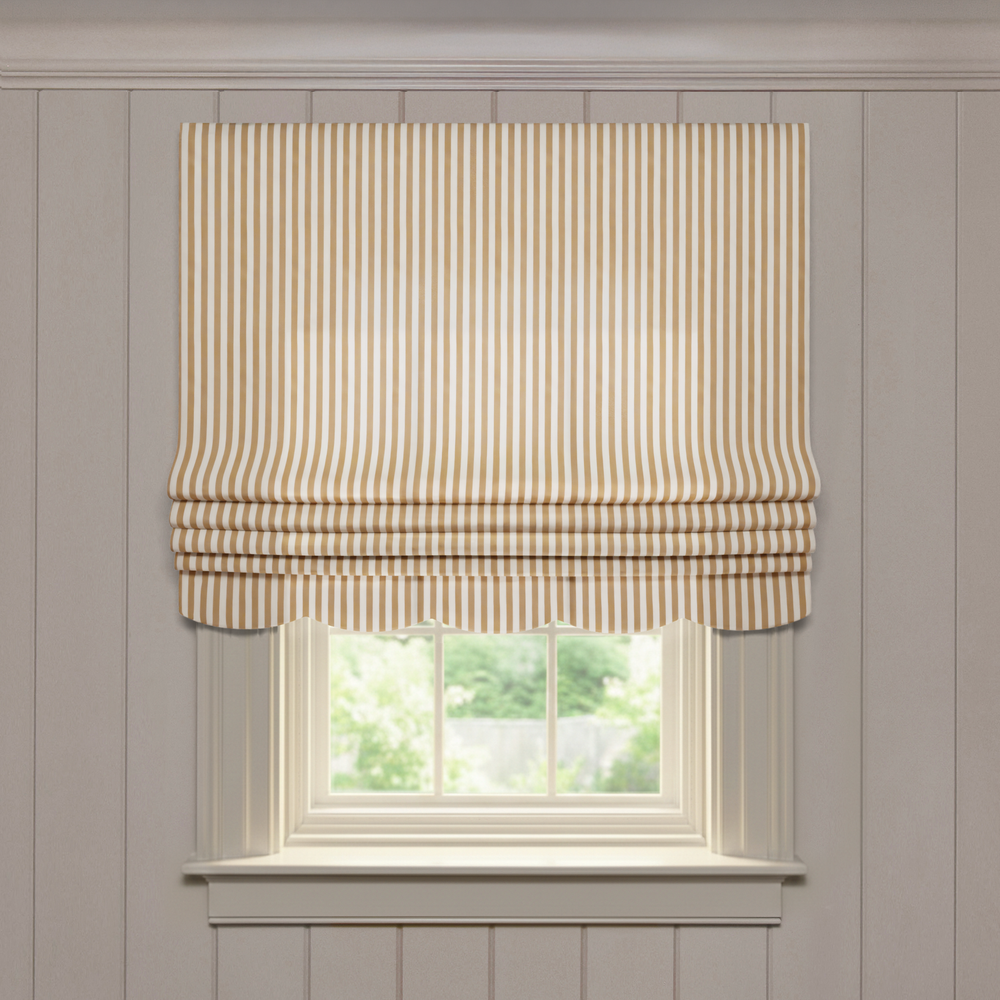  louisa camel custom striped roman shade: louisa camel | pepper homeon white background