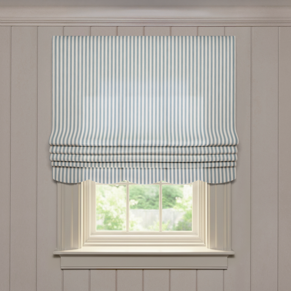  louisa harbor custom blue striped roman shade: louisa harbor | pepper homeon white background