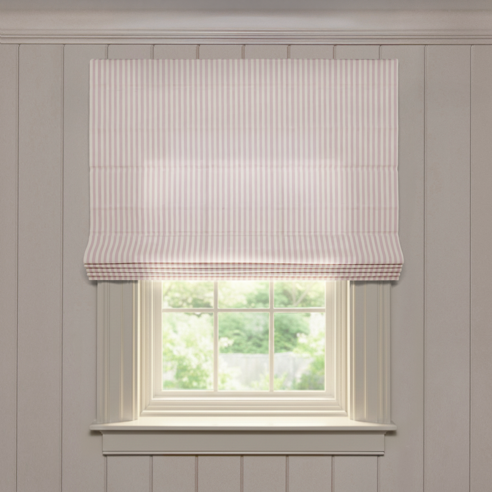  louisa petal custom pink striped roman shade: louisa petal | pepper homeon white background