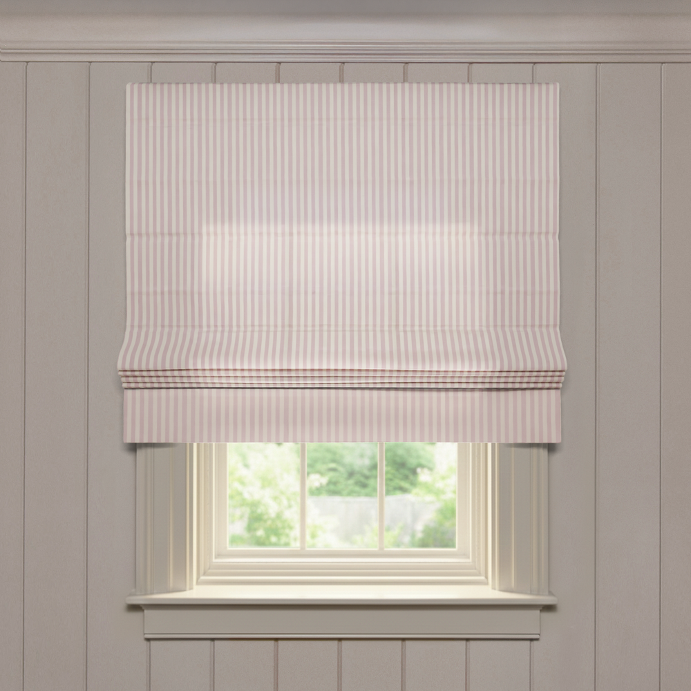  louisa petal custom pink striped roman shade: louisa petal | pepper homeon white background