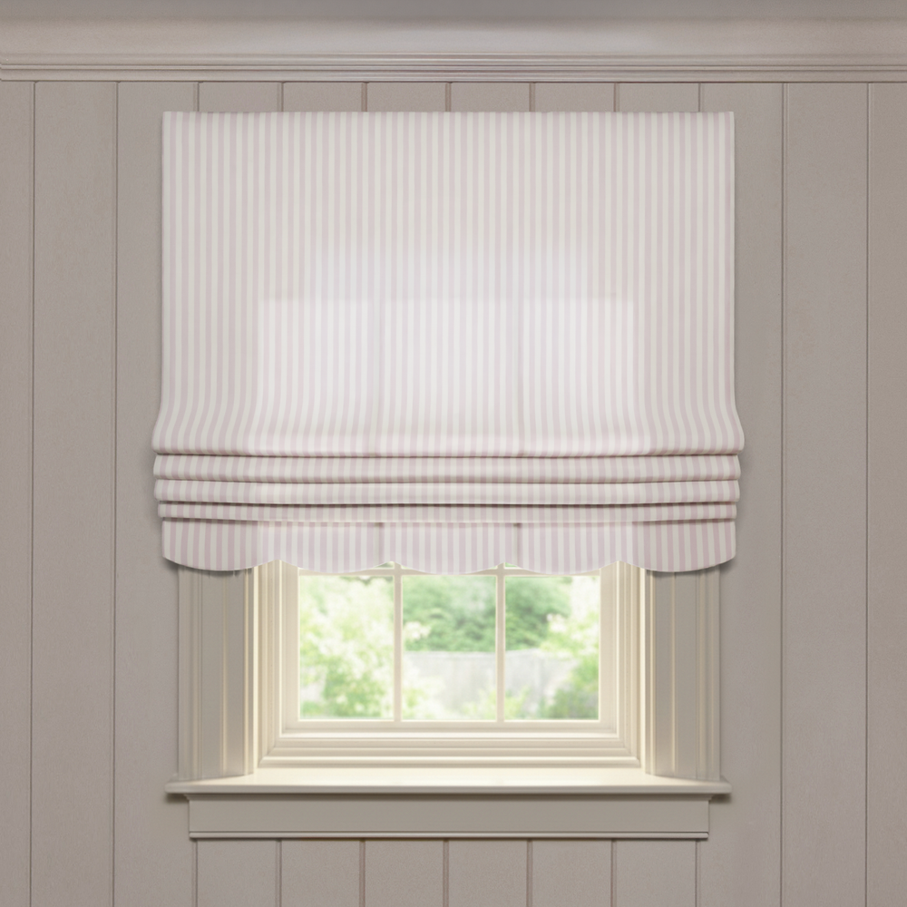  louisa petal custom pink striped roman shade: louisa petal | pepper homeon white background