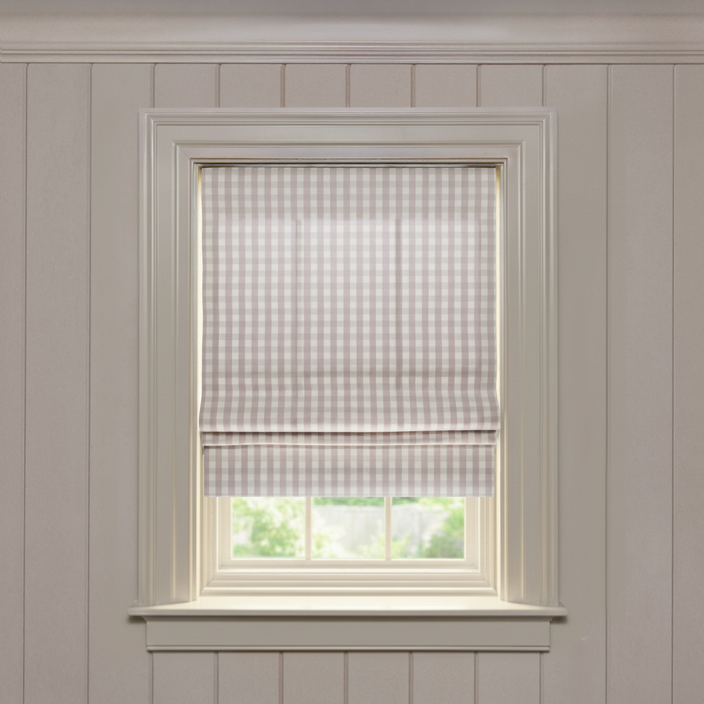  millie orchid custom pink gingham roman shade: millie orchid | pepper homeon white background