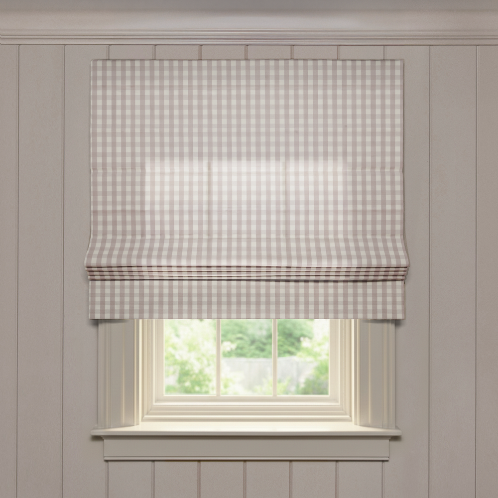  millie orchid custom pink gingham roman shade: millie orchid | pepper homeon white background