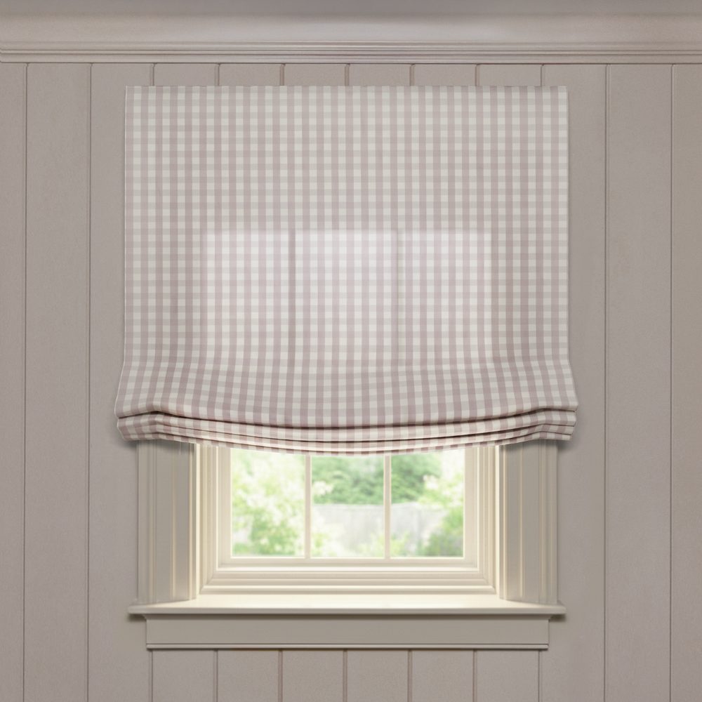  millie orchid custom pink gingham roman shade: millie orchid | pepper homeon white background