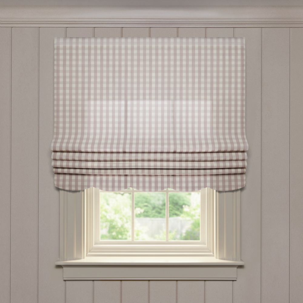  millie orchid custom pink gingham roman shade: millie orchid | pepper homeon white background
